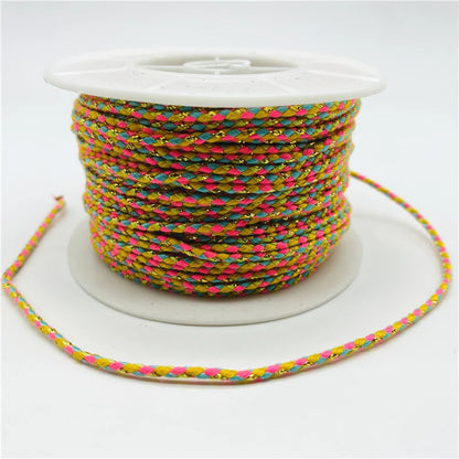 5yards/Lot 2.5mm Gold Line 100% Cotton Cord Rope Chinese Knot Macrame Cord Rope For Jewelry Making For Shamballa Bracelet - 1