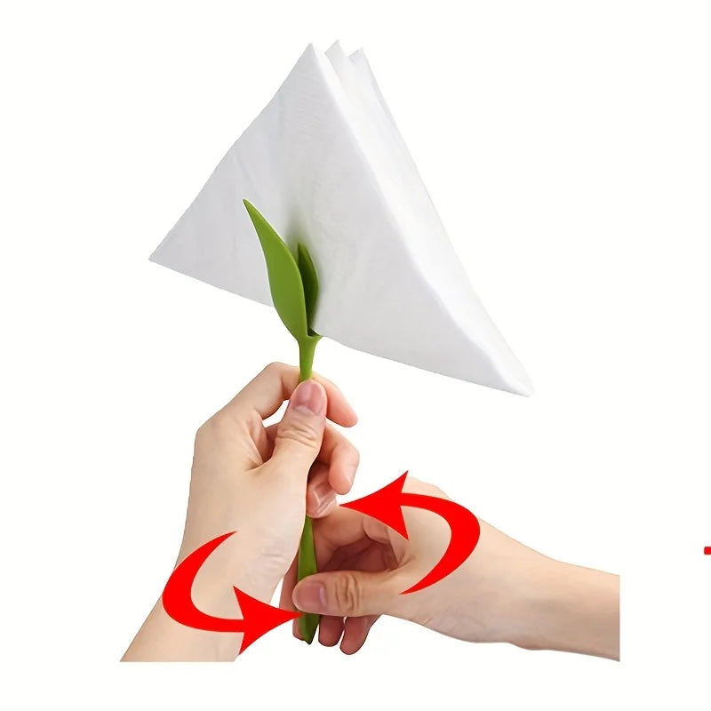 10 Elegant Floral Napkin Holders-Suitable for Weddings,Parties,Daily Table Centerpieces Decorations-Fashionable Napkin Holder