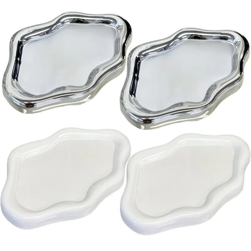 Cloud-Shaped Jewelry Tray Decorative Plate for Rings Earrings Bracelets & Necklaces Plastic Vanity Tray for Women Bedroom Dec