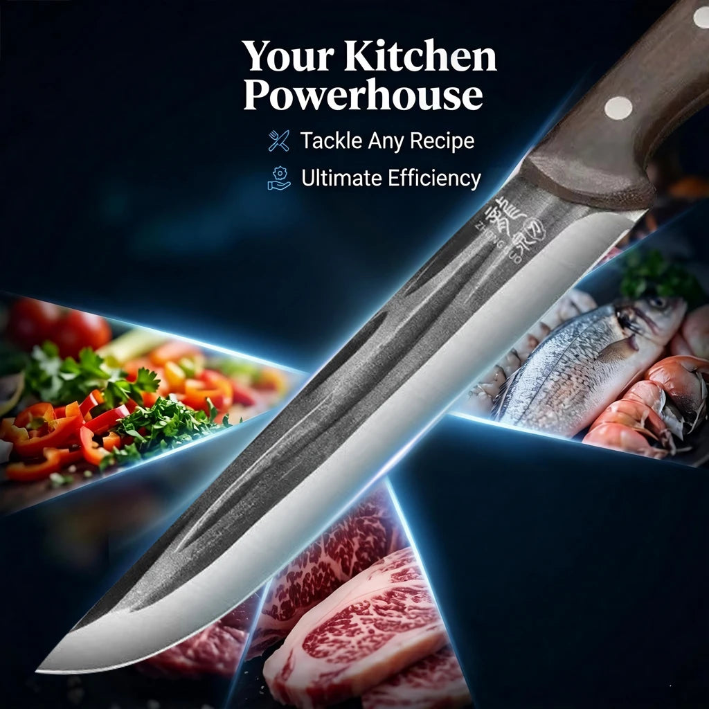 New Professional Hand Forged Boning Knife Slaughtering Knives- High Carbon Steel Meat Deboning Butcher Tool for BBQ & Kitchen