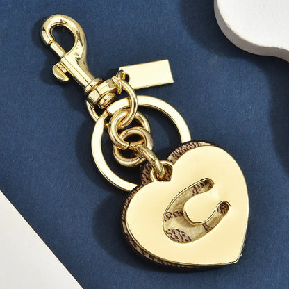 Signature Canvas Gold Heart Bag Charm Monogram Letter C Designer Purse Pendant Luxury Handbag Upgrade Personalized Gift For H