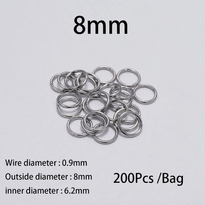 200Pcs Stainless Steel Open Jump Rings for Jewelry Making Supplies DIY Double Loops Split Rings Connectors For Jewelry Findin