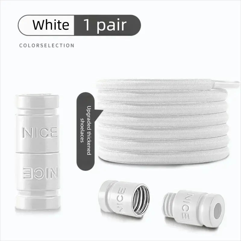 Colorful Metal Lock Sneakers Elastic Shoelaces No Tie Sports Shoe Laces Capsule Lock Stretch Rubber Shoestrings for Easy Wear