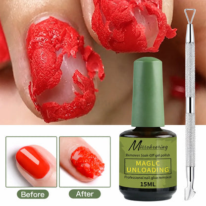 1/2pcs/Set Nail Magic Remover With Remover Tool Quickly & Easily Remove Gel Nail Polish And Poly Nail Gel Without Harming Nai
