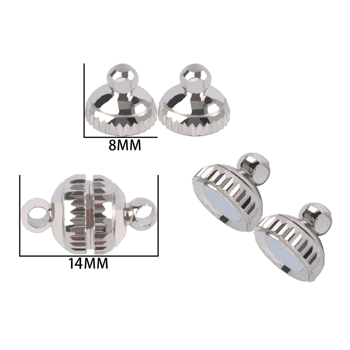 10-5Sets Stainless Steel Strong Magnetic Clasps Magnet End Clasp Connectors For Jewelry Making DIY Bracelet Necklace Accessor