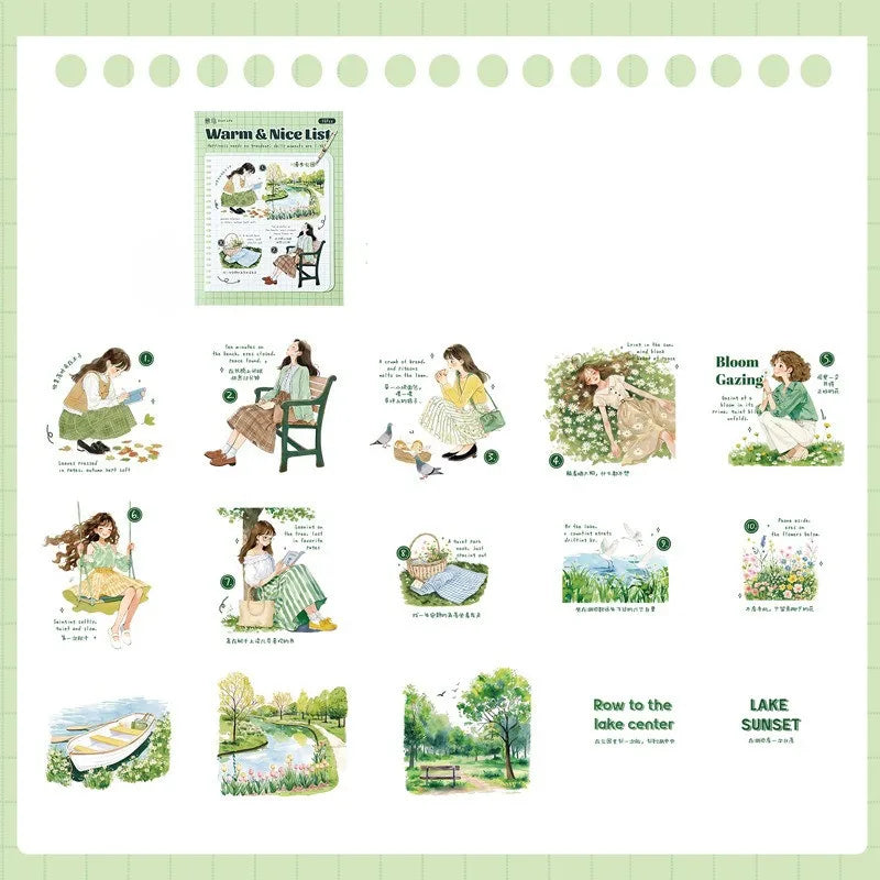 15PCS Scrapbooking Stickers for Journaling Supplies Transparent Journal Sticker for Junk Journal Supplies