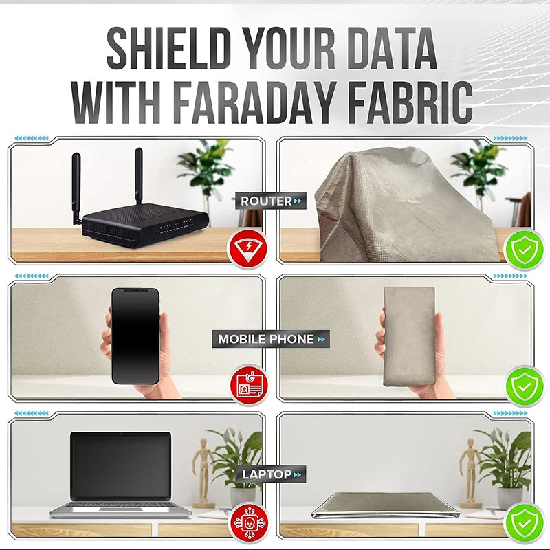 New RFID Shielding Faraday Fabric 4G 5G WIFI EMF EMI High Frequency Electromagnetic Shielding Cloth DIY Wireless Shield Fabri