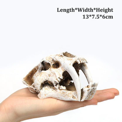 Dinosaur Skull Model Velociraptor Fossil Resin Skull Lifelike Dinosaur Skeleton Statue Figurine Aquarium Decorations Accessor