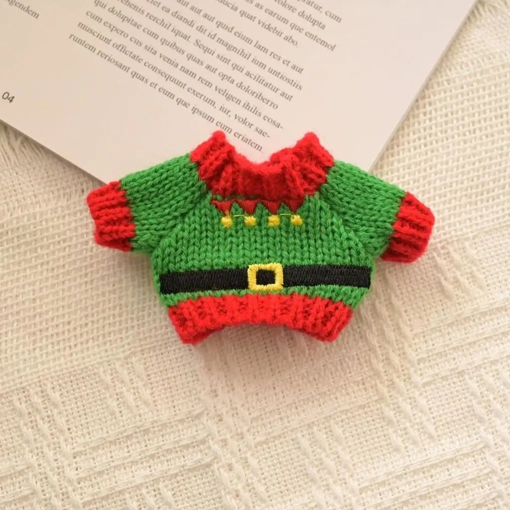17cm Cute Mini Plush Doll'S Clothes Outfit Accessories For Korea Kpop Exo Labubu Idol Dolls Christmas Knitted Sweater Kid Gif