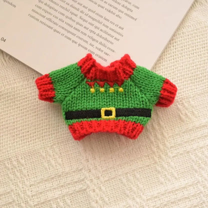 17cm Cute Mini Plush Doll'S Clothes Outfit Accessories For Korea Kpop Exo Labubu Idol Dolls Christmas Knitted Sweater Kid Gif