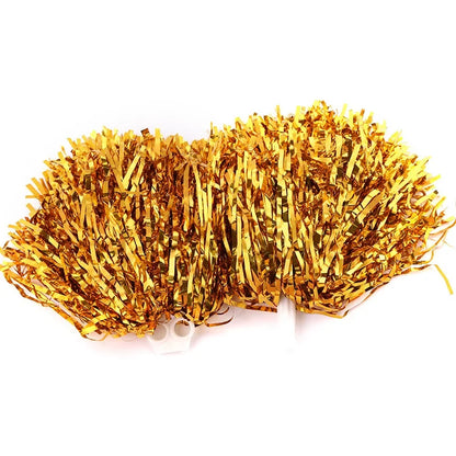 Cheerleading Pom Poms with Handle Cheer Balls Gold Yellow Pink Red Green Blue for Hand Dance Women Girl Kids Pompoms Accessor
