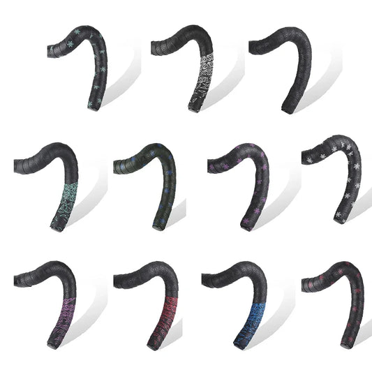 2Pcs Anti-Slip Handlebar Tape PU Road Bike Shock Absorption Handle Bar Tape With Bar End Plugs For Bicycle Racket Cycling Too