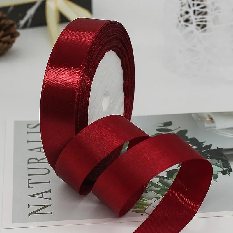 6/10/15/20/25/40/50mm Satin Ribbons Home Wedding Decorative Christmas Gift Box Wrapping Belt DIY Crafts Ribbon 22 Meters/roll