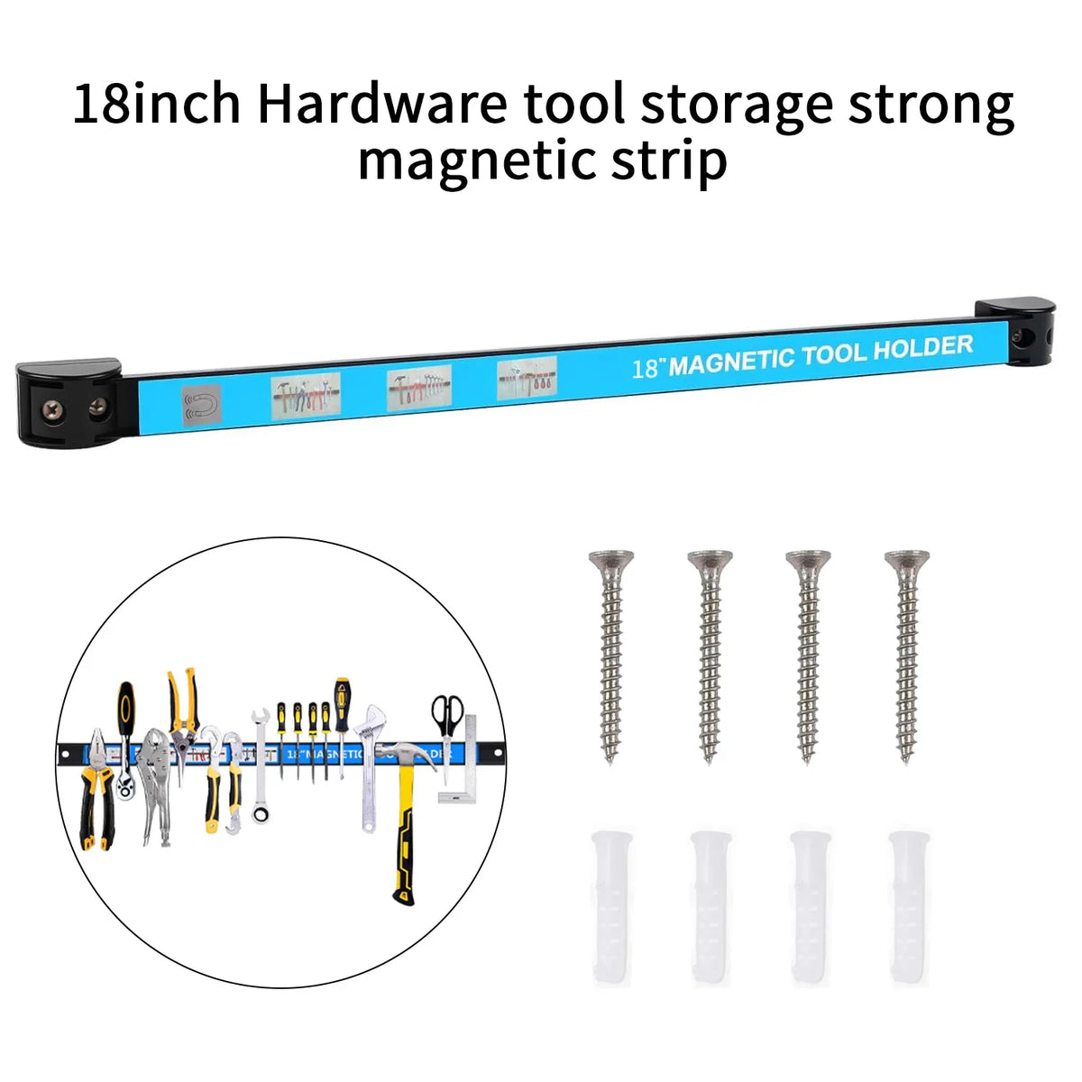 Magnetic Tool Holder Heavy-duty Magnet Tool Bar Long Strip Garage Workshops Hardware Storage Metal Organizer Rack For Workben