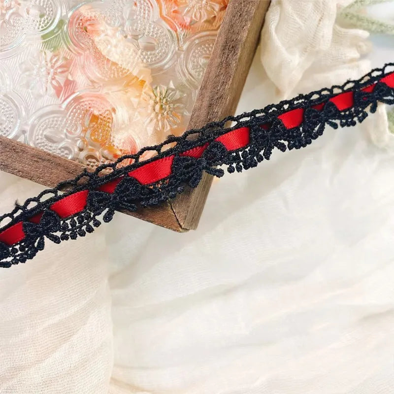 Lace Trim, Pink Floral Lace Trim 1 Yard, Sewing Projects, Scrapbooking Supplies, DIY Crafts, Wide Lace for Gift Wrapping - Bl