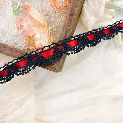 Lace Trim, Pink Floral Lace Trim 1 Yard, Sewing Projects, Scrapbooking Supplies, DIY Crafts, Wide Lace for Gift Wrapping - Bl
