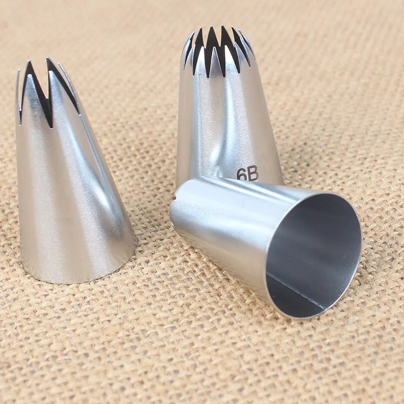 15pcs Piping Nozzles Set, Stainless Steel IcingCream Nozzles, Cake Piping Tips For Dessert Biscuit Cup Cake, Kitchen Accessor
