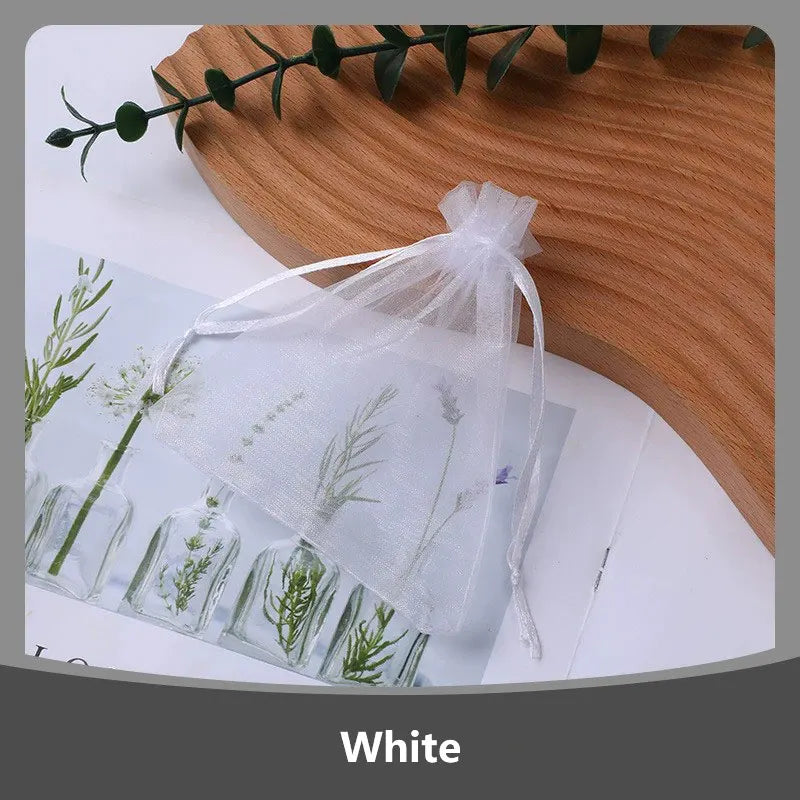 100Pcs/lot 7x9 9x12 10x15 13x18CM Organza Bags Jewelry Bag Wedding Party Decoration Drawable Bags Gift Pouches Jewelry Packag
