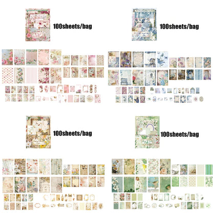 Mr Paper 400pcs Garden Post Office Collection Light Paper Material Pack DIY Handbook Collage Journal Notebook Scrapbook Envel