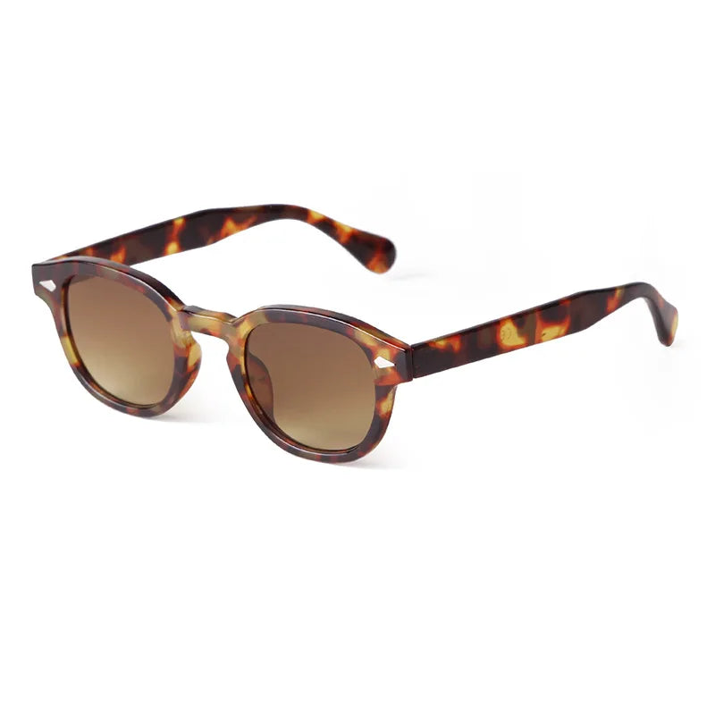 Vintage Fashion Shell Round Sunglasses Women Men 2024 Brand Design Retro Rivet Yellow Blue Lens Square Sun Glasses Female UV4
