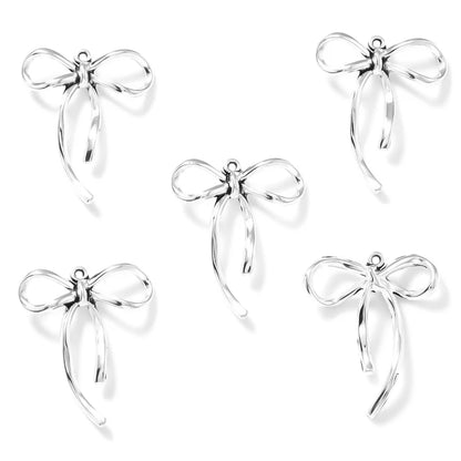 20pcs delicate Bow knot Charms for Bracelet Necklace Pendant Jewelry Making Handmade Crafts diy Supplies 20*25mm N177