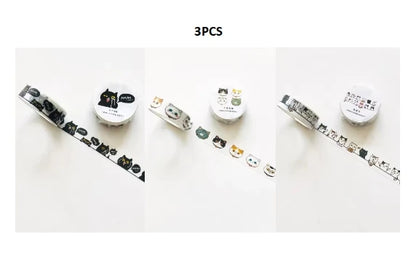 Washi Tapes Cartoon Cat Masking Tape Washi Stickers Scrapbooking Adhesive DIY Decorative Stationery School Supplies