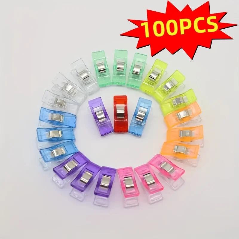 30/50/100 Colorful Plastic Edging Clip, Sewing Clip, Underwear, Tie, Universal Clothing,Auxiliary Tool for Handmade Crafts - 