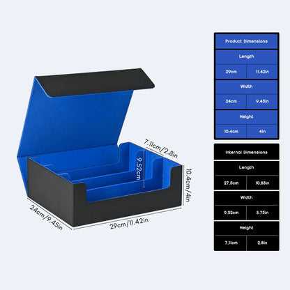 Trading Card Storage Box, Holds 1800+ Sleeved Cards, Magnetic Closure PU Leather Card Case for MTG, PTCG, YGO, Sports Cards