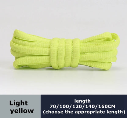 Men's And Women's Sports Shoelaces Color Flat Semicircular Shoelace Suitable For All Shoes Round Laces 23 Colors 1 Pair - Lig