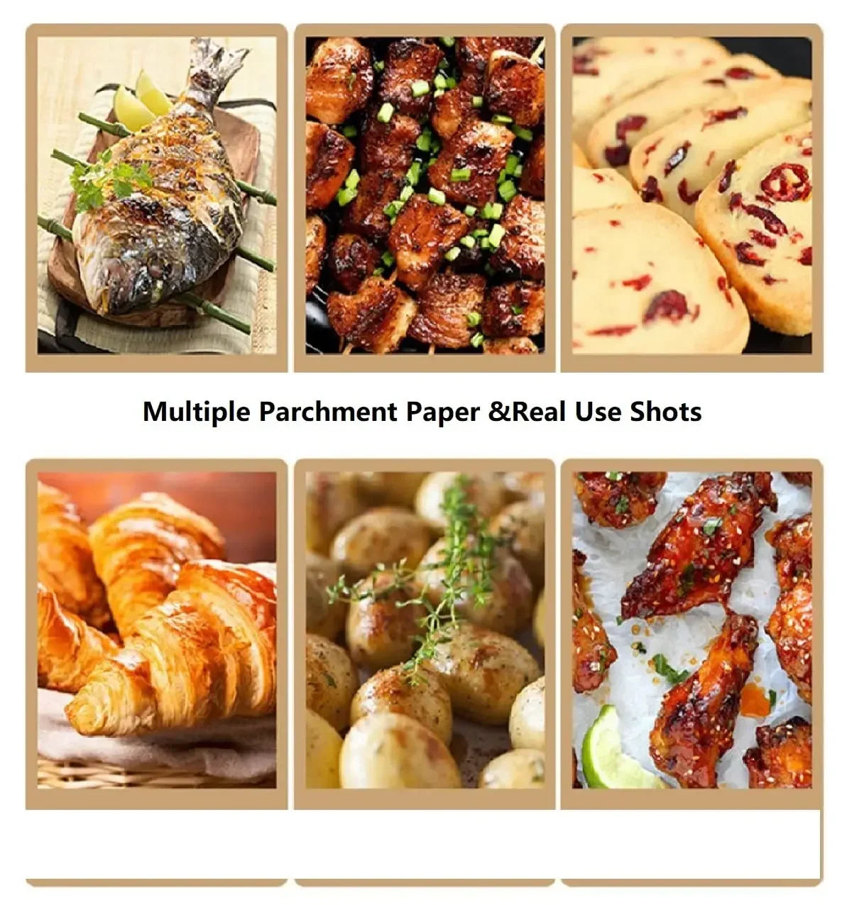 Parchment Paper Baking Sheets, Non-Stick Precut Baking Parchment, for Baking Grilling Air Fryer Steaming Bread Cup Cake Cooki