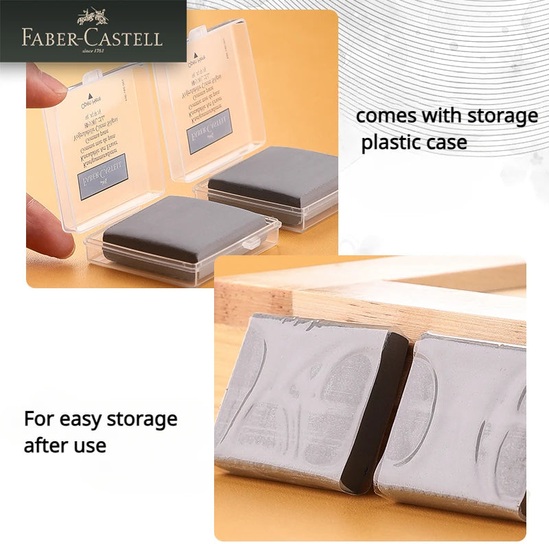 1Pc Faber-Castell Drawing Art Kneaded Erasers for Correcting,Lightening Charcoal Pencil and Pastel Artists Works, Gray in Box