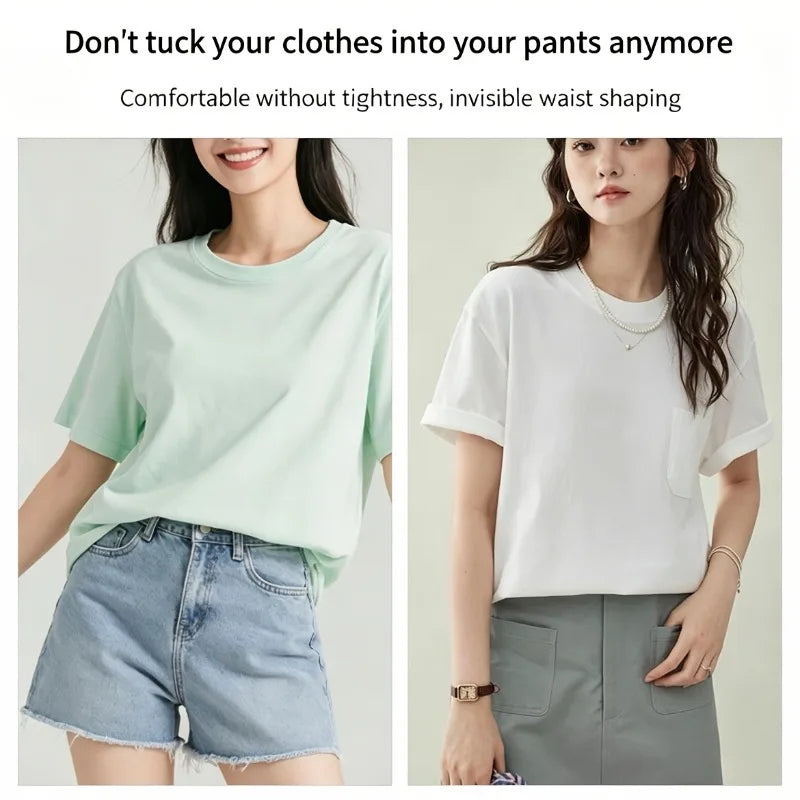 4PCS/Set (1 Strap+3 Buttons) Exquisite Lace Trimmed Hem Waistband Suitable for T-Shirts, Dresses, Shirts Shorten Clothing Len