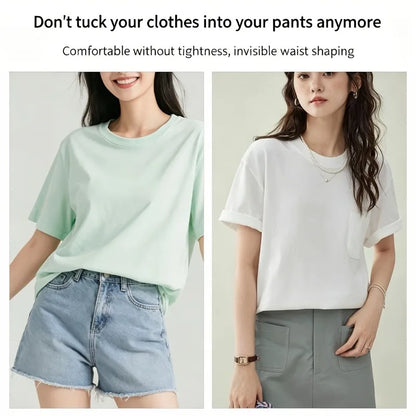 4PCS/Set (1 Strap+3 Buttons) Exquisite Lace Trimmed Hem Waistband Suitable for T-Shirts, Dresses, Shirts Shorten Clothing Len