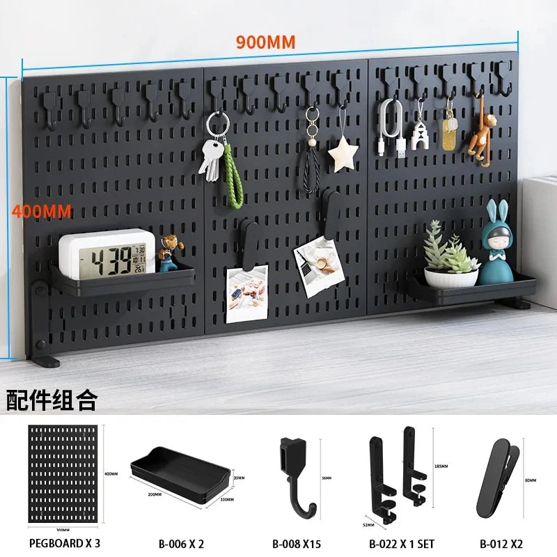 Pegboard Combination Desktop Storage Kit, Vertical and Clip-Type Pegboard Display Panels, Suitable for Home Office Storage. -