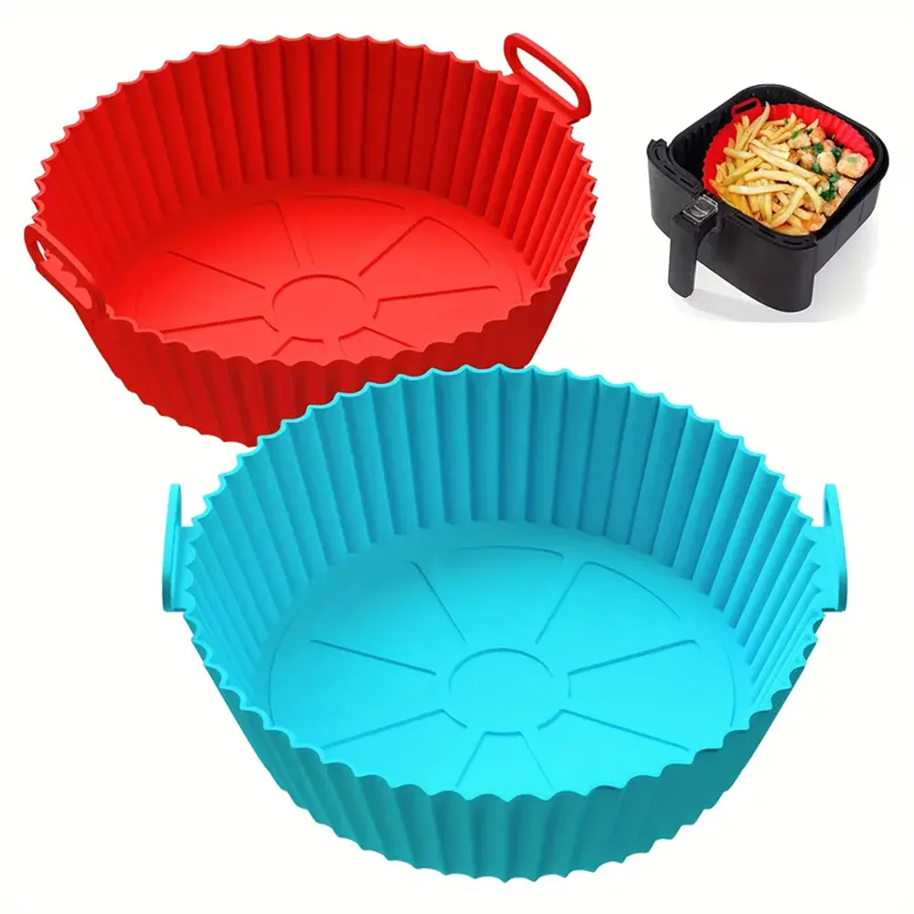 Silicone Air Fryer Liner, Reusable Round Liners for Tower,BPA-Free Non-Stick Silicone Air Fryer Accessories - 2pack B