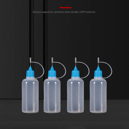 5ml 10ml 20ml 30ml 100ml 120ml PE Plastic Squeezable Tip Applicator Bottle Refillable Dropper with Needle Tip Caps Oil Bottle