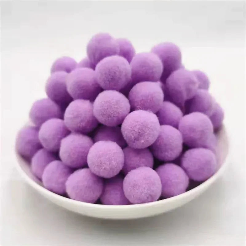 Kids DIY Pompoms Toy Craft Supplies Mini Fluffy Pompon 10/15/20/25mm Pom Poms Christmas Home Decoration Accessories 100pcs/50