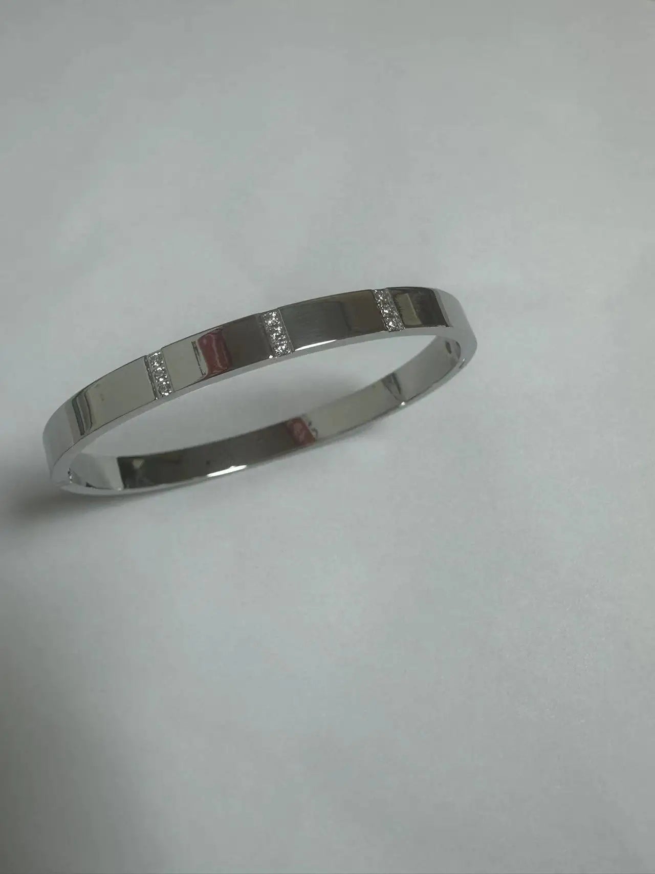Stainless Steel With Zirconia Bracelet Bangle Simple Jewelry