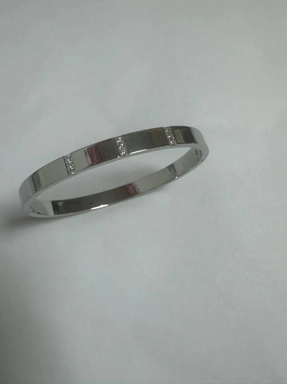 Stainless Steel With Zirconia Bracelet Bangle Simple Jewelry