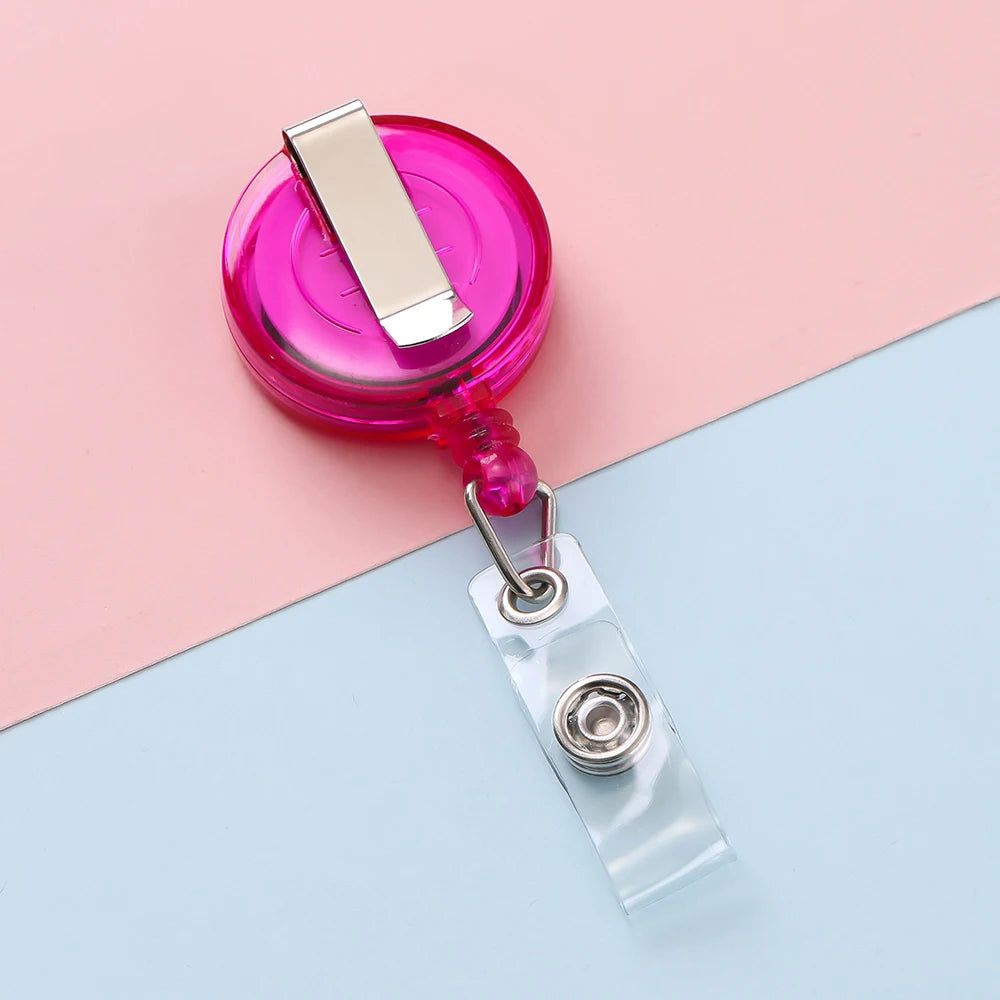 Retractable Steel Cord Pull Reel Keychains Spring Buckle Clasp Wire Rope Key Ring Recoil ID Card Holder Key Chain Multiple To