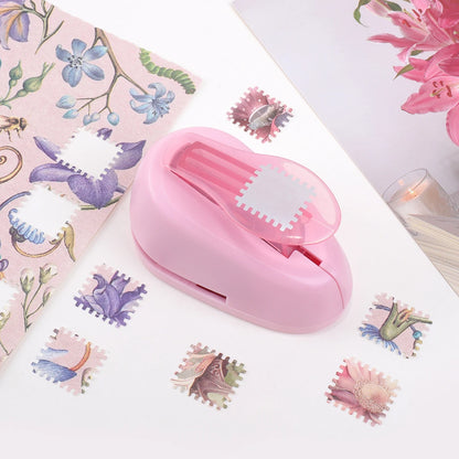 Stamp Shaped Paper Punch, Portable Hole Puncher for Crafts, Scrapbooking Supplies, DIY Card Making & Paper Crafting Tool