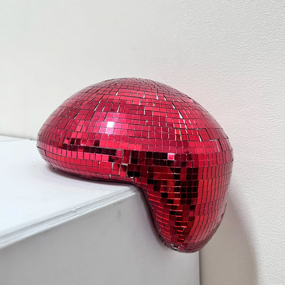 Melted Disco Ball Mirror Reflective Funky Modern Home Decor Handmade Aesthetic Room Decor Melting Mirror Ball For Table Shelf