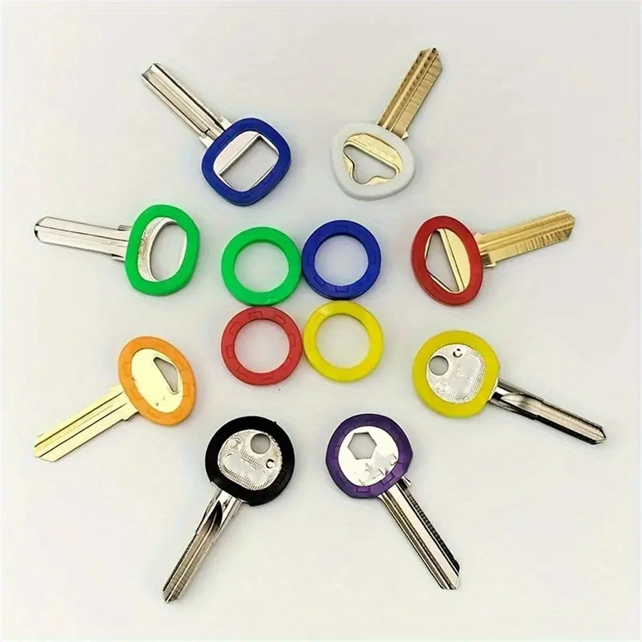 12 Sets of Vintage Key Covers, Multi-color Charming Silicone Key Caps, for Protecting and Organizing Door Keys