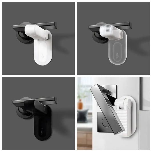 Non Punching Door Handle Safety Lock Protective Door Handle Concealed Buckle Lock Children's Pet Door Blocking Device