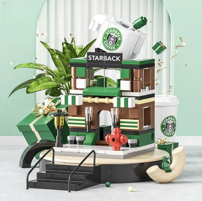 Architecture Street View House Building Blocks DIY Mini City Store Model Toys For Christmas Gifts - 8537-1