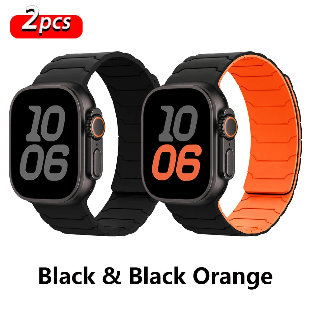 magnetic Strap For Apple Watch Band ultra 2 3 49mm 44mm 40mm 41mm 46mm 42mm 45mm 38 Silicone Bracelet IWatch Series 11 9 8 SE