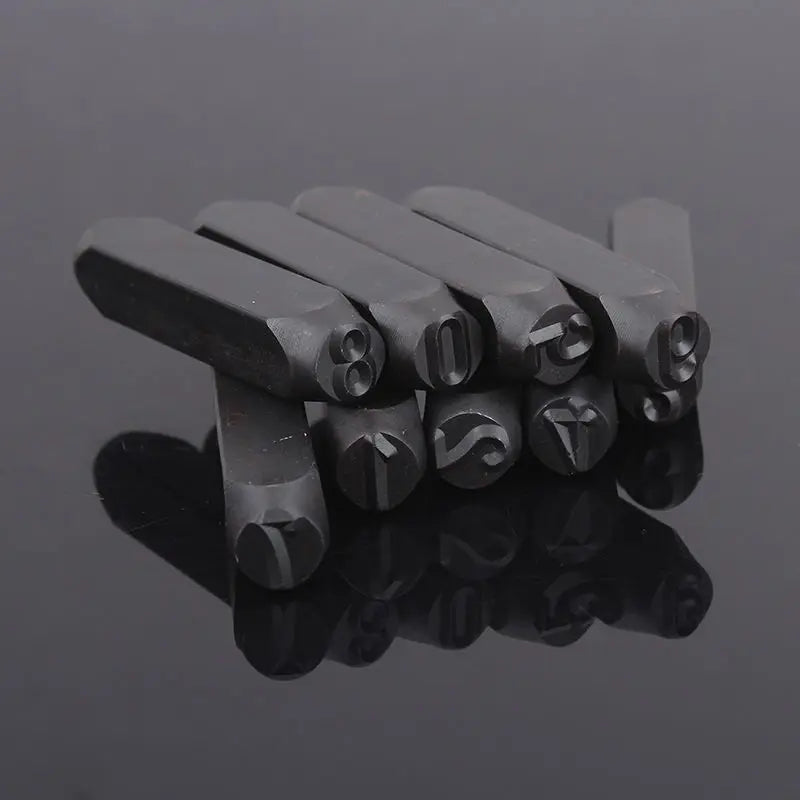 2/2.5/3/4/5/6mm Number Stamp Alloy Steel Stamp Kit With Storage Box Punch Metal Leather Craft DIY Jewelry Gold Silver LOGO St