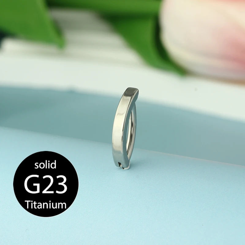 1PC 14G Implant Grade G23 Titanium Belly Button ring Clicker Stainless Steel Brass Navel Piercing Jewelry Belly Piercings - G