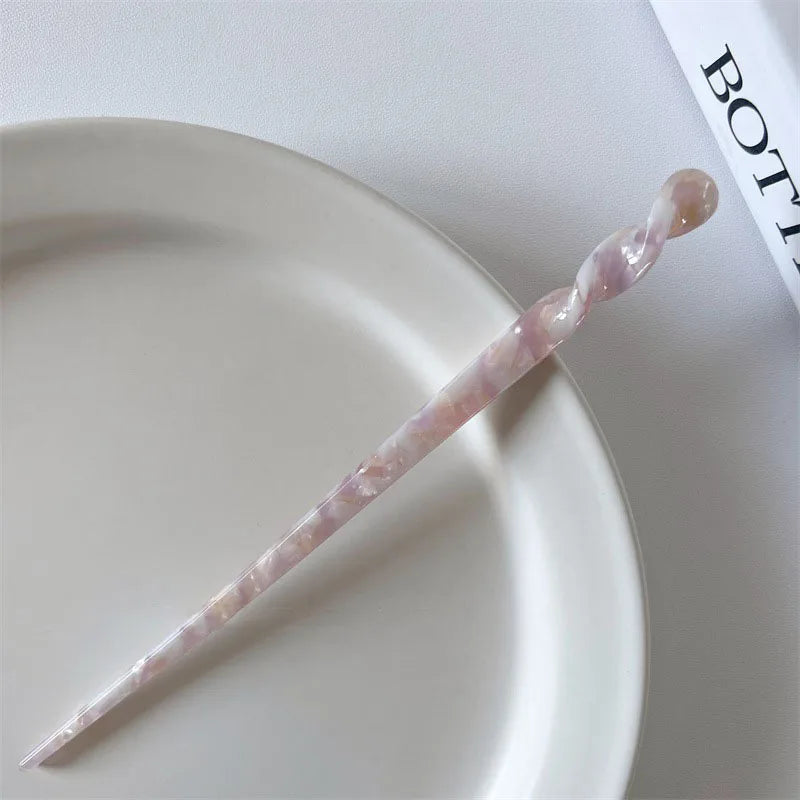 Vintage Chinese Style Hair Sticks for Women Girls Fashion Acetate Chopstick Shaped Hair Clips Pins Jewelry Hair Accessories -
