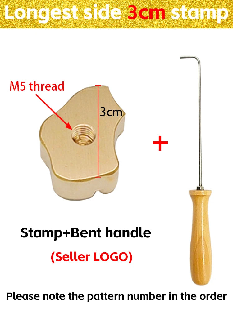 Custom Logo Branding Iron Heating Stamp Personalized Hot Brass for Bakery Cake Bread Burger Wood DIY Gift Electric Stamping M